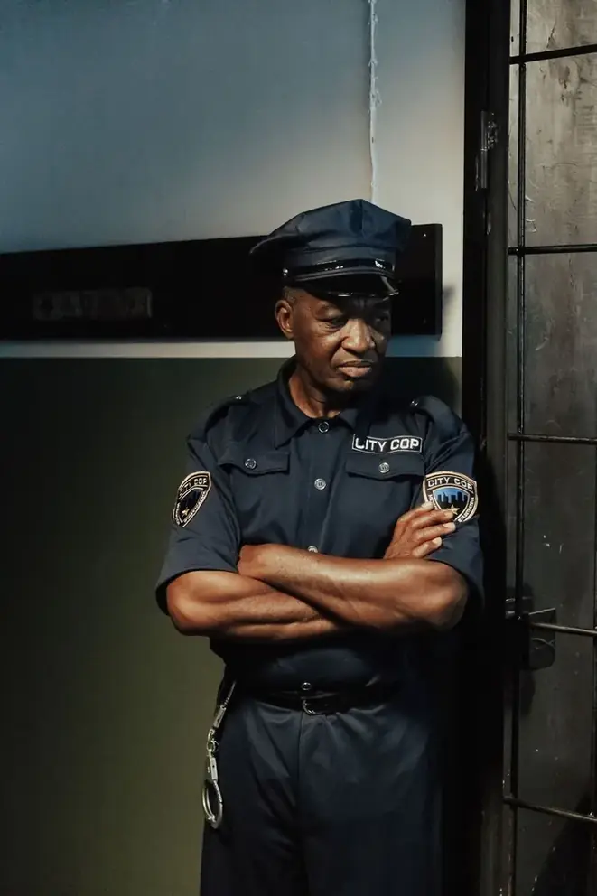 Security guard on duty at a residential gate